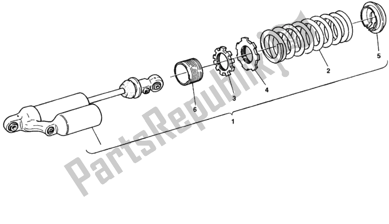 Tutte le parti per il 130 - Ammortizzatore Posteriore del Ducati Superbike 916 Senna 1998